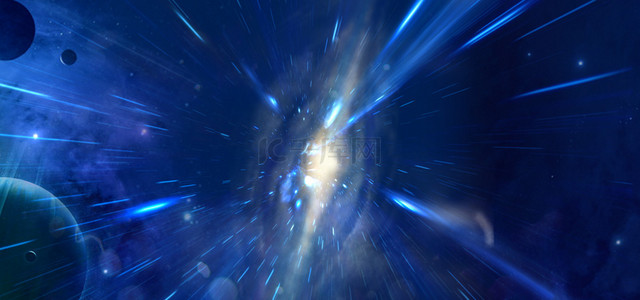 科技星空粒子背景背景图片_蓝色宇宙星空星球穿越背景