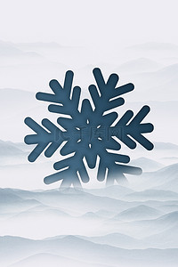 立冬24节气背景图片_中国风远山雪花立冬24节气背景