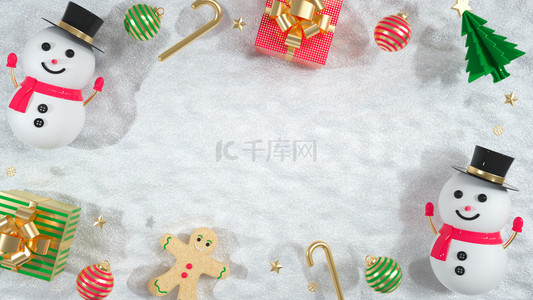 活动圣诞节背景图片_C4D圣诞节12.25平雪夜盒狂欢背景