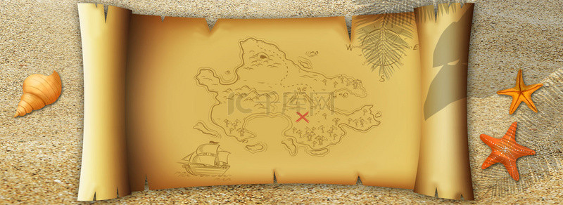 寻宝游戏背景图片_寻宝图藏宝冒险游戏牛皮纸海报背景