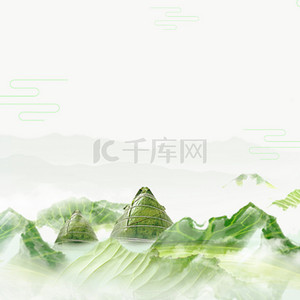 端午粽子背景图片_端午粽子树叶中国风海报背景