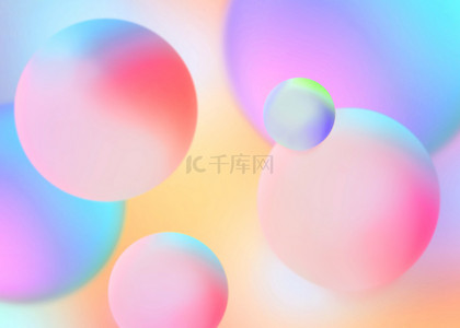 圆形渐变彩色泡泡抽象背景