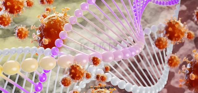 健康口罩背景图片_dna3d基因螺旋序列病毒背景