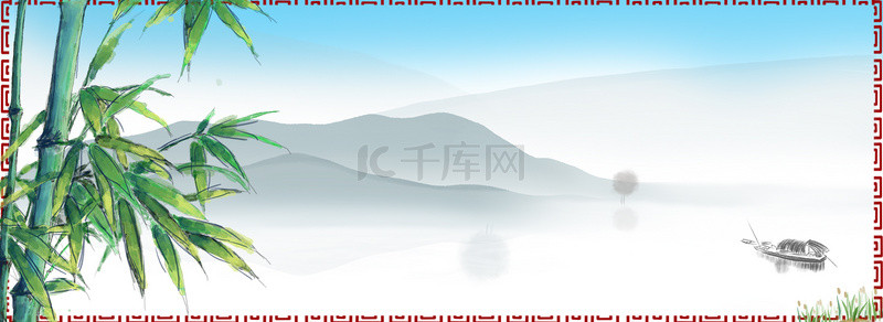 中国风竹子底纹背景图片_大气中国风简约边框背景