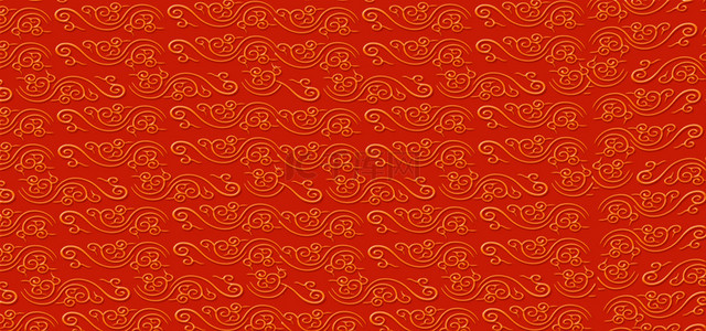 红色中国风平铺花纹底纹
