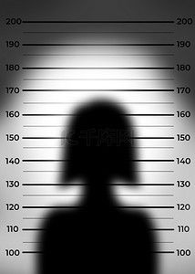 犯人身高尺背景图片_女人阴影人物元素条纹监狱背景