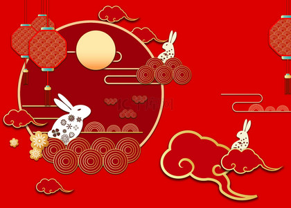 中秋节红色喜庆背景