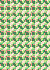 可爱清新绿白粉红色几何无缝pattern背景