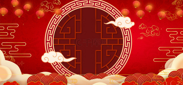 拜年背景图片_2021新年春节喜庆中国风海报背景