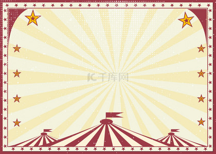 帐篷门头背景图片_五角星帐篷顶部复古circus background