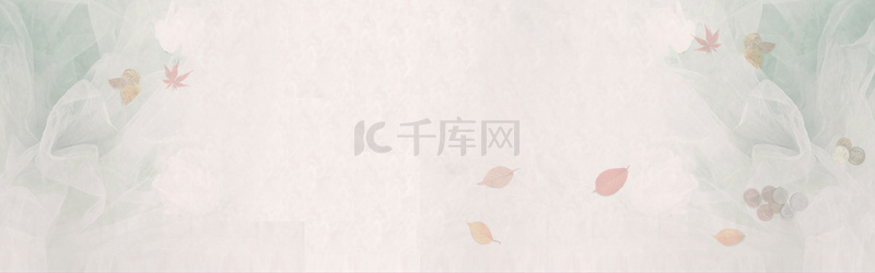 简约灰色花背景图片_简约花叶底纹灰色清新banner