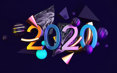 创意鼠年文字2020