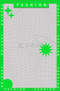 拜年啦字体背景图片_字体边框几何图形绿色酸性风背景