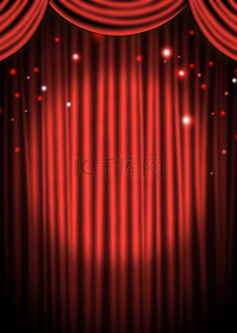 红色帷幕背景图片_红色帷幕聚光灯舞台背景