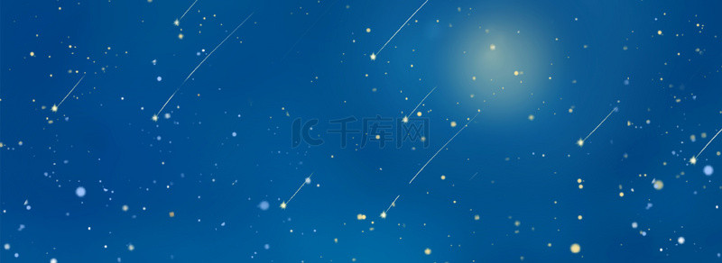 蓝色天空星空流星背景图