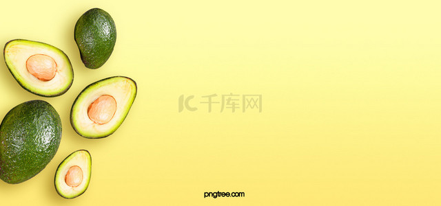 黄色创意水果背景图片_黄色创意质感牛油果背景