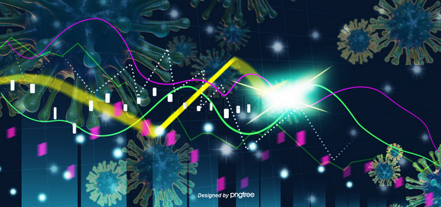 财务系统背景图片_新型冠状病毒导致的股市下跌发光数据背景