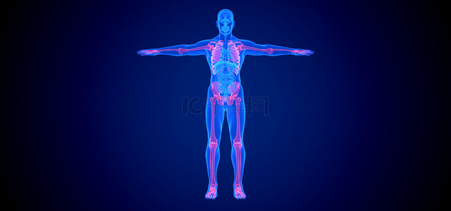 人体电解质背景图片_c4d人体医疗疾病全身骨骼