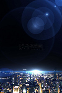 蓝色夜景城市背景图片_都市风蓝色夜景科技广告背景