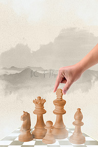 对弈背景图片_中式企业文化棋牌竞技背景