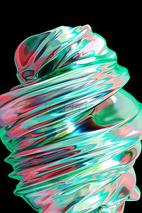 酸性镭射风背景图片_酸性镭射液态粉绿色C4D背景