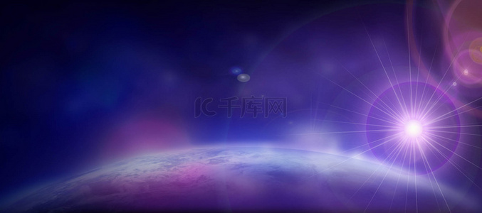 年会科技紫色Banner背景