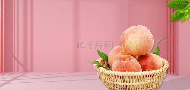 水果水蜜桃背景图片_夏季水蜜桃促销背景素材