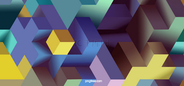 3d积木背景图片_彩色创意质感几何背景