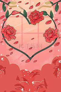 西方情人节背景图片_520浪漫214情人节花朵背景素材