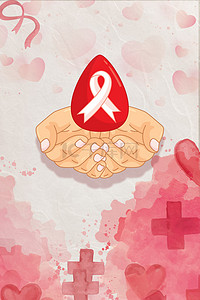 世界艾滋病日背景背景图片_红色世界艾滋病日背景