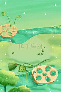 河水背景图片_绿色的莲花河水植物