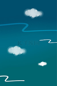 漂浮背景装饰背景图片_蓝色的天空背景插画