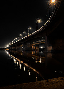公路大桥松花江畔摄影图配图