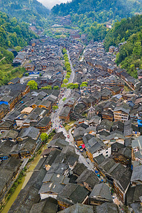 中式建筑建筑摄影照片_贵州肇兴侗寨风光旅游区摄影图配图