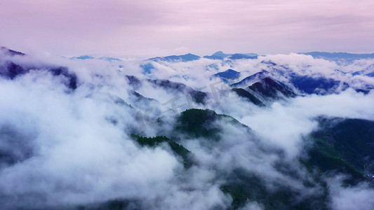 大气航拍山区云海云雾风景实拍