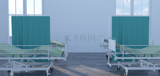 医院背景图片_医疗病床c4d