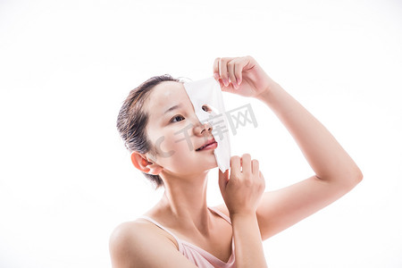 面膜护肤皮肤护理敷面膜美妆美容摄影图配图