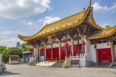 城市中午广西柳州文庙风光寺庙参观摄影图配图
