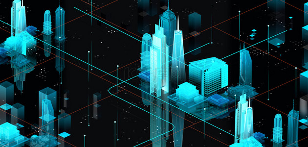 C4D科技城市楼房科技风格