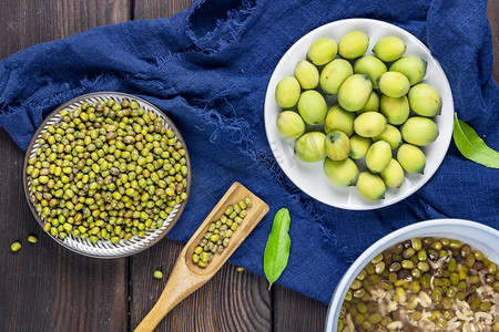 美味营养夏季绿豆消暑食材摄影图配图