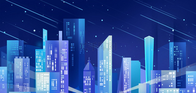 大气科技建筑背景图片_蓝色科技城市背景图片