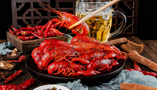 美味食品餐饮海鲜蒜蓉蒸虾摄影图配图地中海美食餐厅食物特写炸鱿鱼环