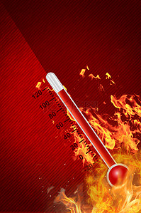 高温温度计背景图片_高温红色预警背景图片