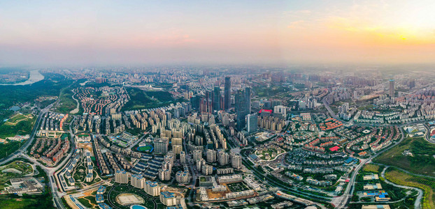 广西地图png摄影照片_城市中午广西南宁城市风光全景航拍楼顶无人机摄影图配图