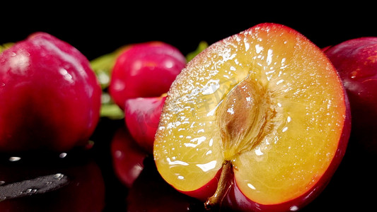 夏季水果红李子水果餐饮美食生鲜素材