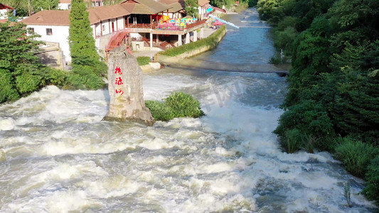 河流洪涝洪水涝水大水开闸泄洪