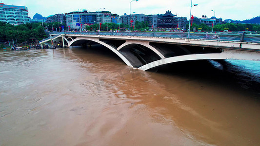 河南春晚摄影照片_夏季暴雨洪峰洪水过境洪涝