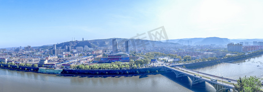 神木全景上午城市夏季素材摄影图配图