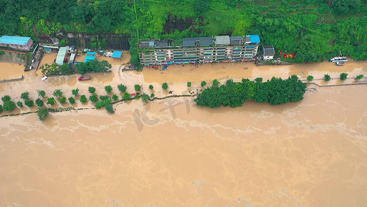 台风停课摄影照片_洪水洪灾洪涝自然灾害