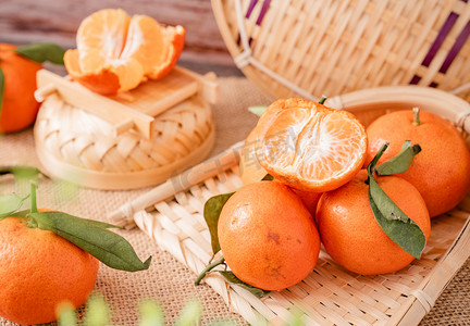 柑橘桔子食品新鲜水果摄影图配图